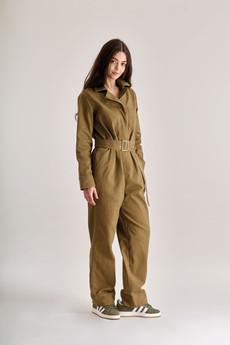 LYON Organic Cotton Jumpsuit - Olive via KOMODO