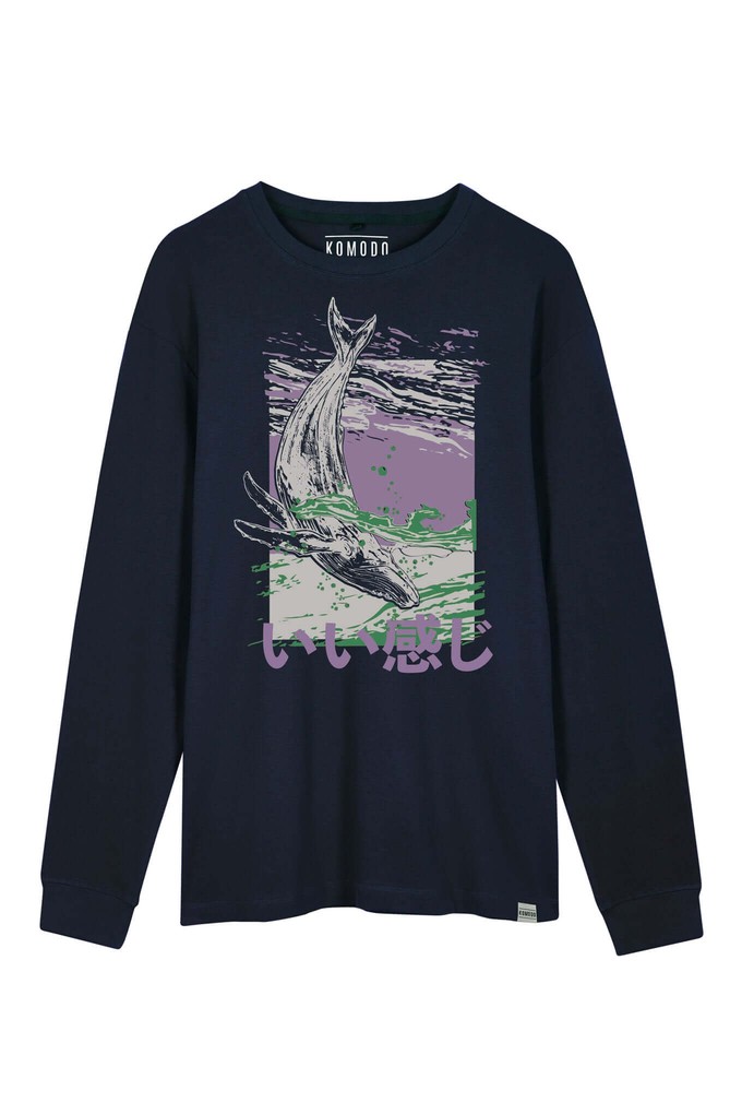 HAKON WHALE  - Organic Cotton Tee Navy from KOMODO