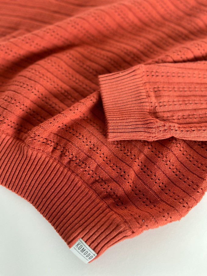 CLOVER - Pointelle Knit Organic Cotton Jumper - Clay from KOMODO