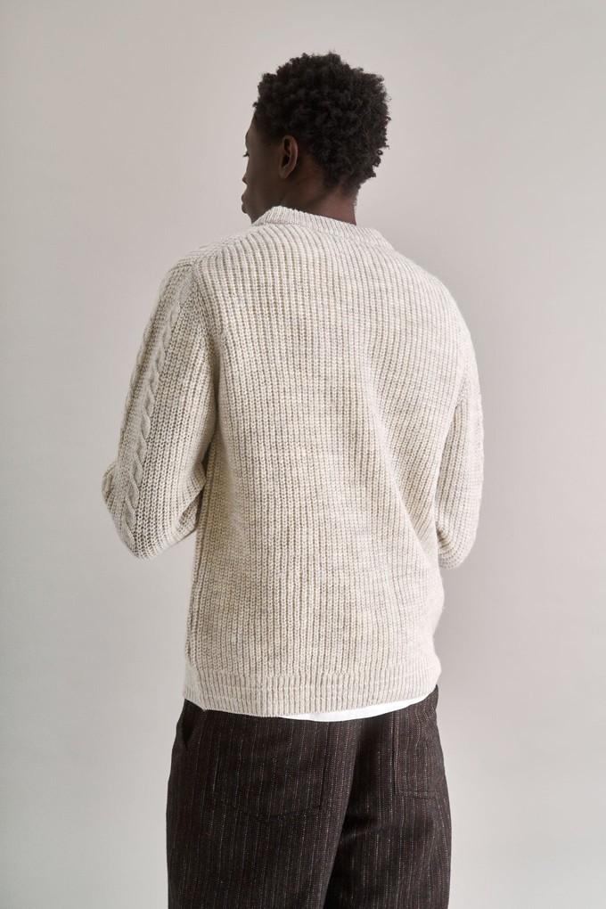 CABLE Lambs Wool Jumper - Natural from KOMODO