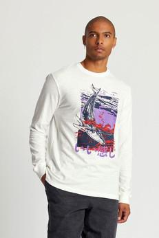 HAKON WHALE - Organic Cotton Tee Off White via KOMODO