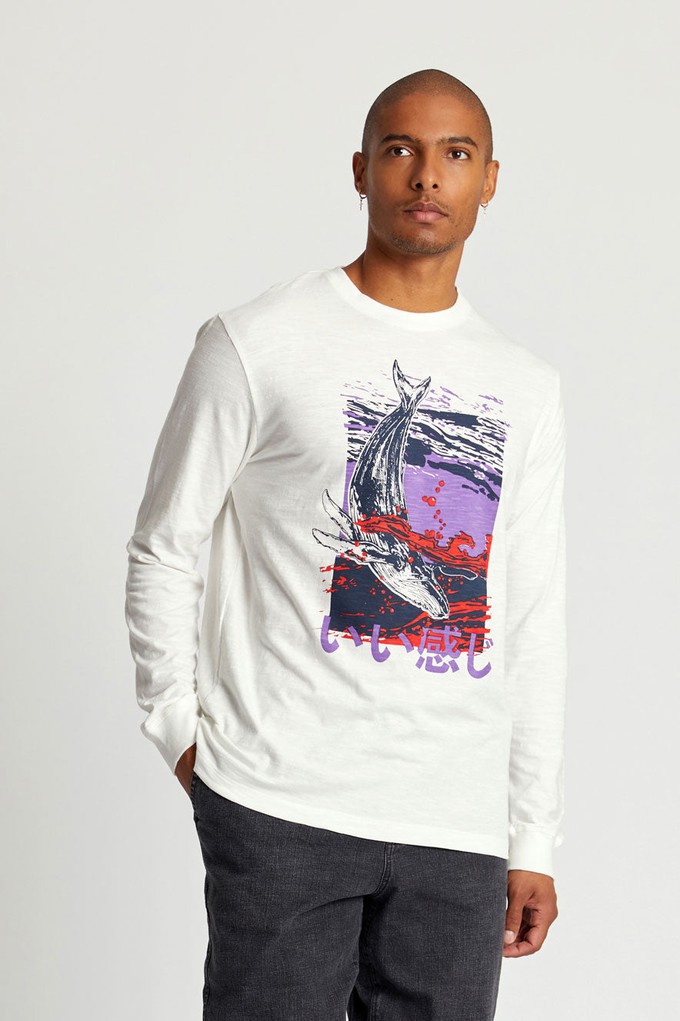 HAKON WHALE - Organic Cotton Tee Off White from KOMODO