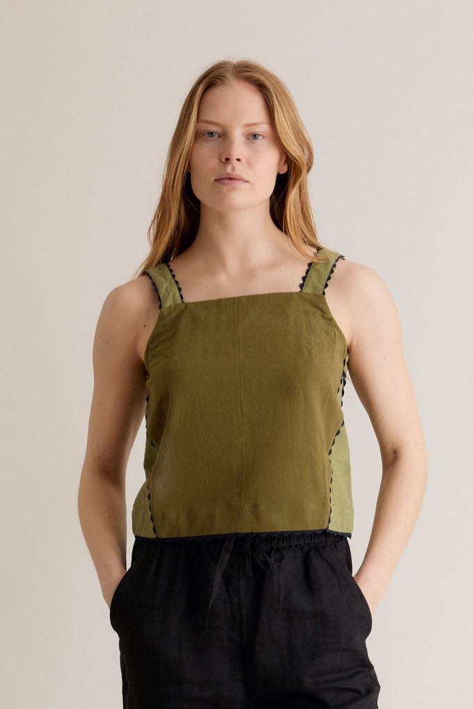 IRIS - Organic Cotton Patchwork Green Top from KOMODO