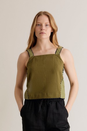 IRIS - Organic Cotton Patchwork Green Top from KOMODO