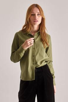 KENJI Cotton Tencel Shirt - Olive via KOMODO