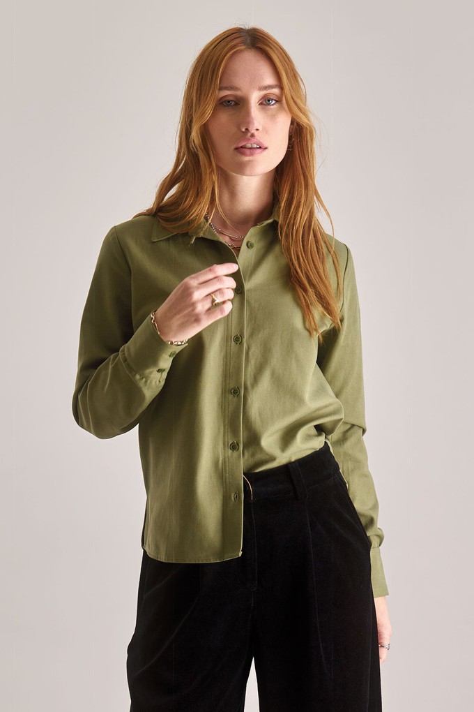 KENJI Cotton Tencel Shirt - Olive from KOMODO
