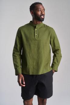 ELIJAH - Organic Linen Cotton Shirt - Khaki via KOMODO