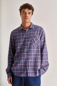 SANTI Organic Cotton Flannel Shirt - Purple via KOMODO