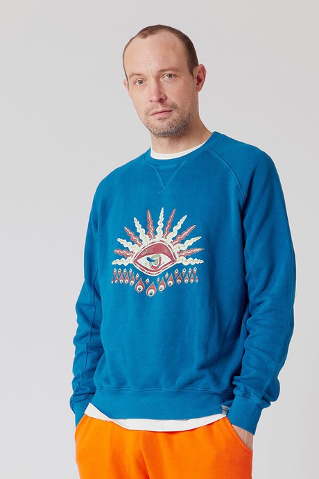 KOMODO'S EYE - GOTS Organic Cotton Crewneck Teal Blue from KOMODO