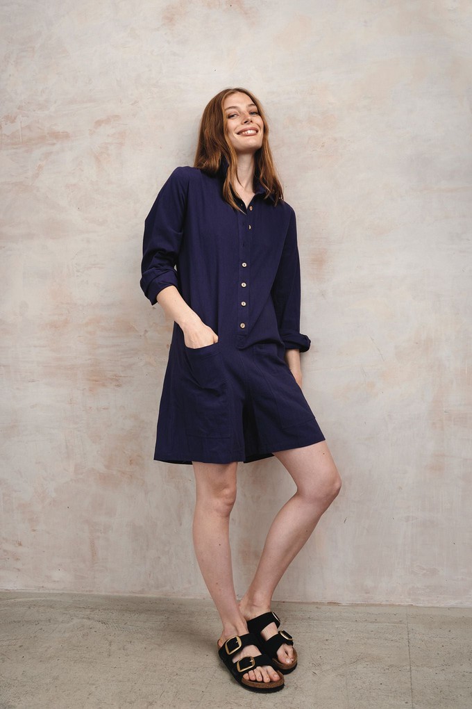 TIFF - Organic Cotton Cheesecloth Playsuit - Navy from KOMODO