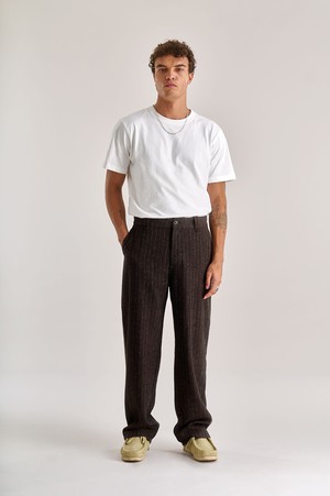 MAKULU Recycled Poly Wool Blend Trouser- Walnut from KOMODO