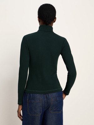 Turtleneck shirt in ribbed look (GOTS) from LANIUS