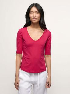 Half sleeve shirt V-neck (GOTS) via LANIUS