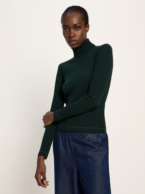 Turtleneck shirt in ribbed look (GOTS) from LANIUS