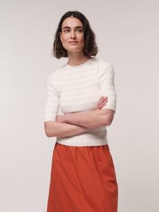 Ribbed half-sleeve sweater (GOTS) via LANIUS