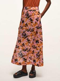 Maxi skirt with slit print Powerful Bloom via LANIUS