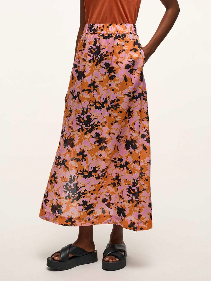 Maxi skirt with slit print Powerful Bloom from LANIUS
