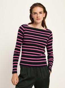 Boat neck shirt with stripes (GOTS) via LANIUS