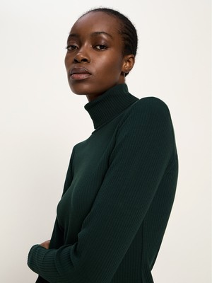 Turtleneck shirt in ribbed look (GOTS) from LANIUS