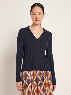 Ribbed sweater with Polo-K GOTS via LANIUS