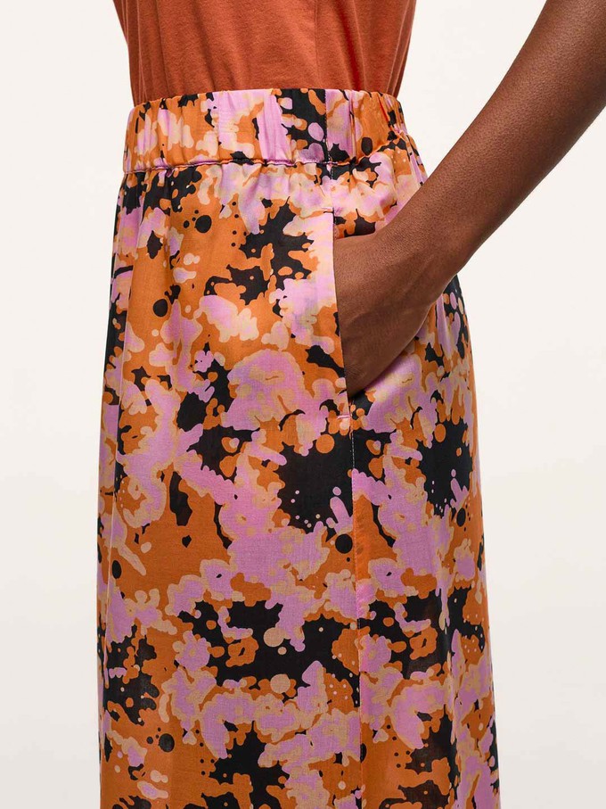 Maxi skirt with slit print Powerful Bloom from LANIUS