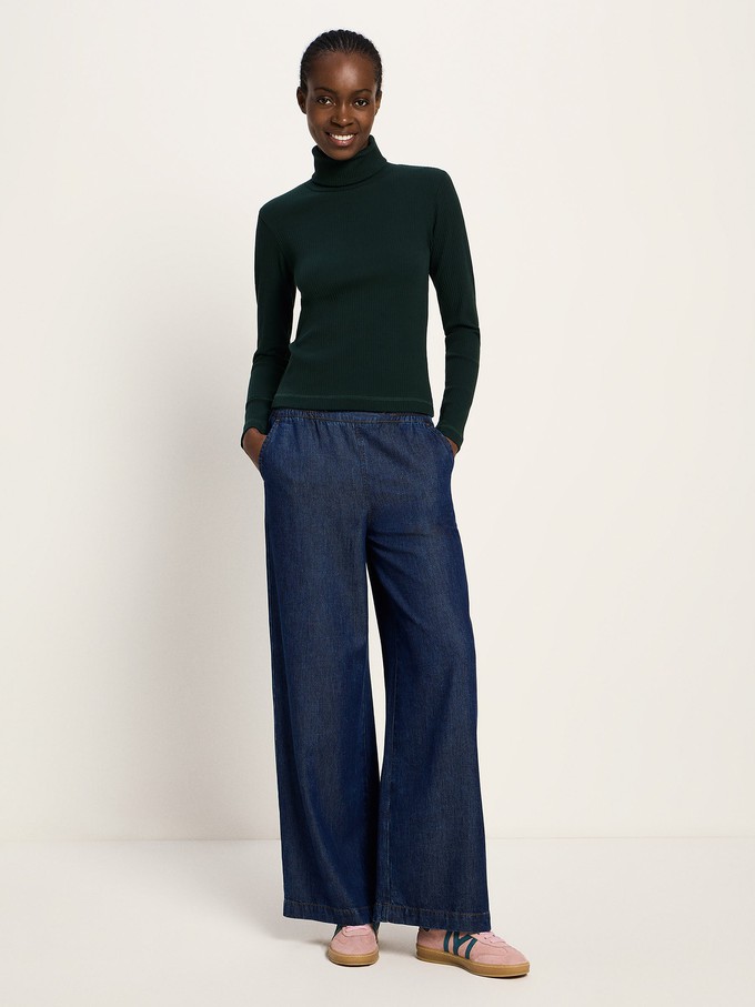 Turtleneck shirt in ribbed look (GOTS) from LANIUS