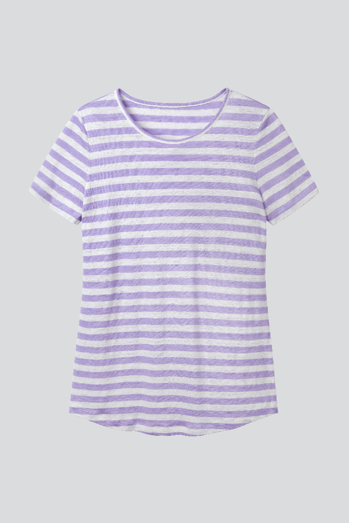 Short Sleeve Striped Linen T-shirt from Lavender Hill Clothing