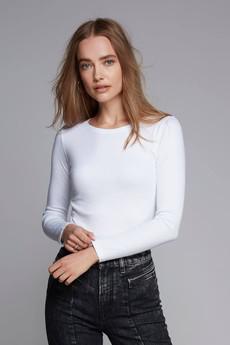 Long Sleeve Crew Neck Cotton Modal Blend T-shirt via Lavender Hill Clothing