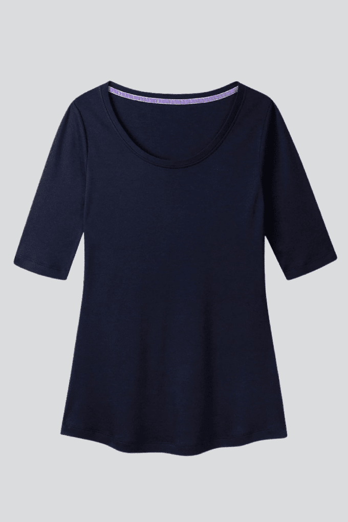 Half Sleeve Scoop Neck Cotton Modal Blend T-Shirt from Lavender Hill Clothing