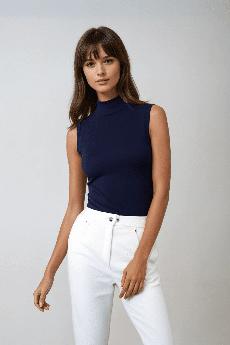 Sleeveless Mock Neck Micro Modal Top via Lavender Hill Clothing