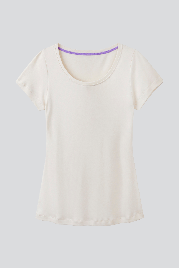 Scoop Neck Cotton Modal Blend T-shirt from Lavender Hill Clothing