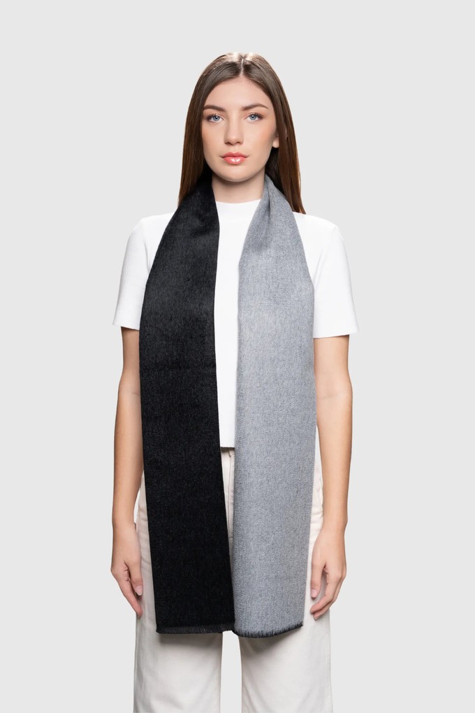 Two Tone Baby Alpaca Scarf from Lavender Hill Clothing