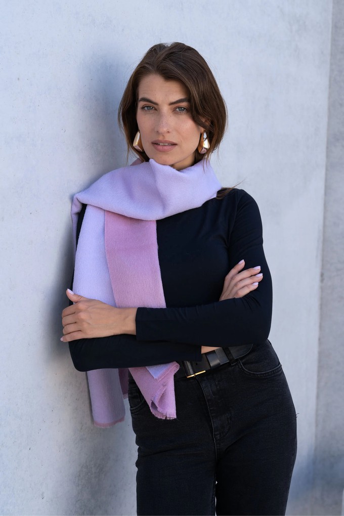 Two Tone Baby Alpaca Scarf from Lavender Hill Clothing