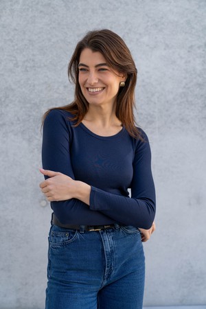 Long Sleeve Scoop Neck Cotton Modal Blend T-shirt from Lavender Hill Clothing