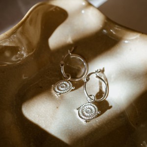 Tiny Shield Hoops Silver from Loft & Daughter