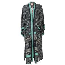 If Saris Could Talk Maxi Kimono- Moonlit Lotus via Loft & Daughter