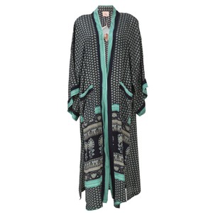 If Saris Could Talk Maxi Kimono- Moonlit Lotus from Loft & Daughter