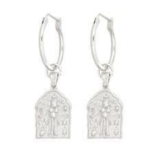 Kali Amulet Hoops Silver via Loft & Daughter