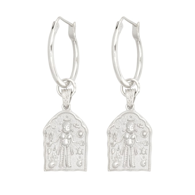 Kali Amulet Hoops Silver from Loft & Daughter