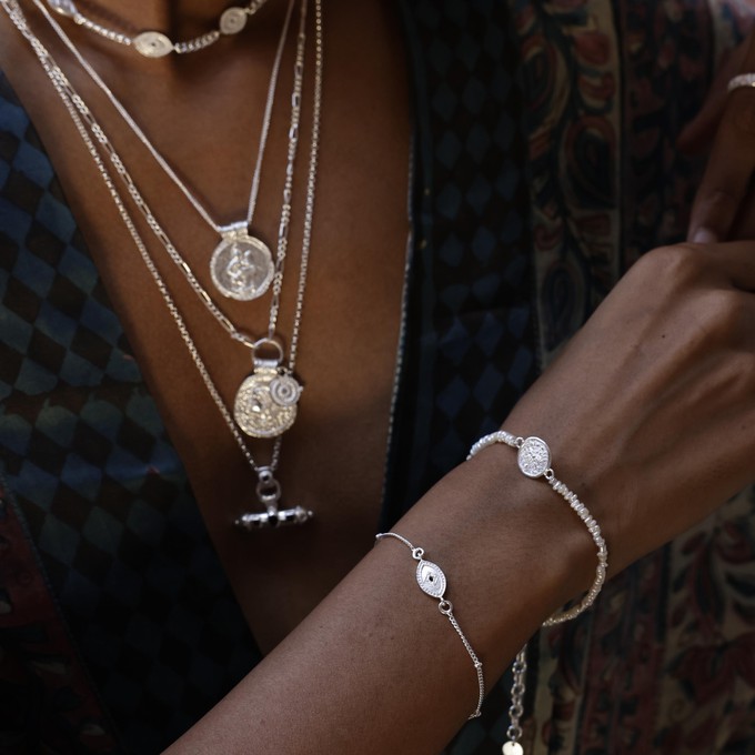 Evil Eye Stacking Bracelet Silver from Loft & Daughter