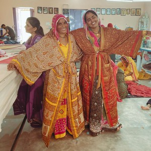 If Saris Could Talk Maxi Kimono- Autumn Leaves from Loft & Daughter