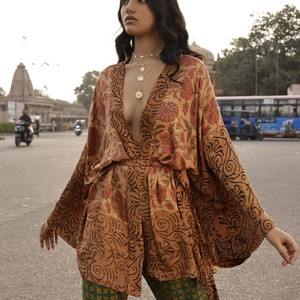 If Saris Could Talk Kimono- Sunset Floral from Loft & Daughter