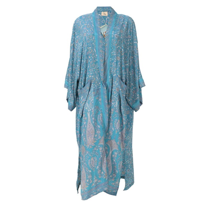 If Saris Could Talk Maxi Kimono- Blue Sienna from Loft & Daughter