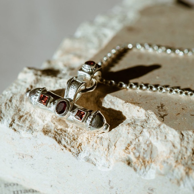 Nivara Gemstone Amulet Charm Silver from Loft & Daughter