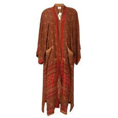 If Saris Could Talk Maxi Kimono- Fired Floral via Loft & Daughter