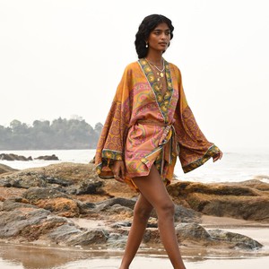 If Saris Could Talk Kimono- Indigo Overdye B from Loft & Daughter