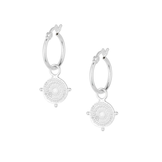 Tiny Shield Hoops Silver from Loft & Daughter