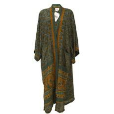 If Saris Could Talk Maxi Kimono- Bronze Garden via Loft & Daughter