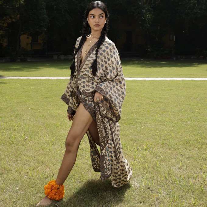 If Saris Could Talk Maxi Kimono- Sacred Earth B from Loft & Daughter