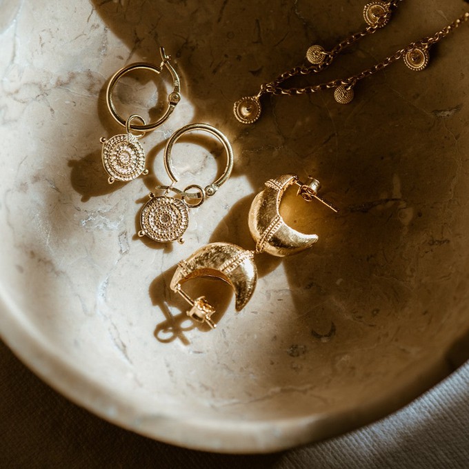 Tiny Shield Hoops from Loft & Daughter